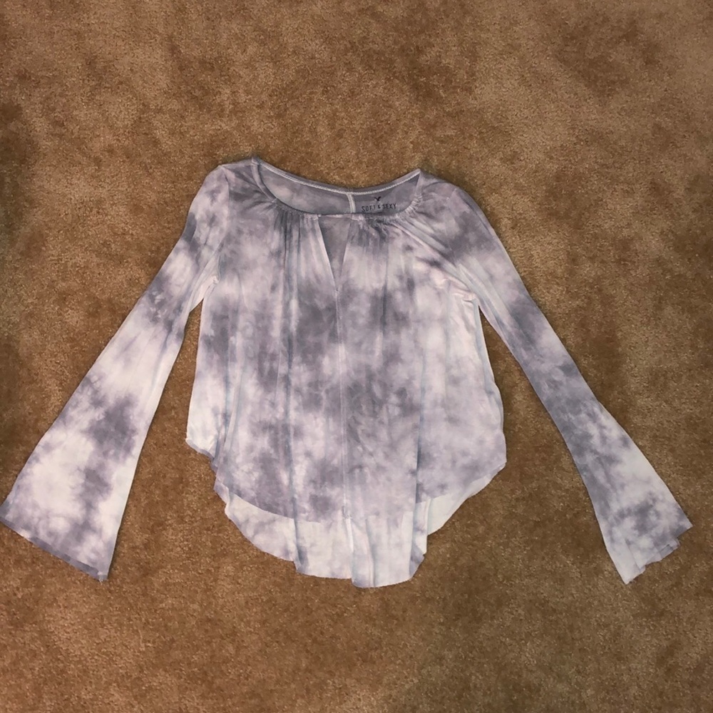 tye dye fun sleeve long sleeve top